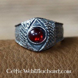 Anello medievale in peltro, rosso - Celtic Webmerchant