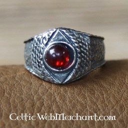 Medieval pewter ring, red - Celtic Webmerchant