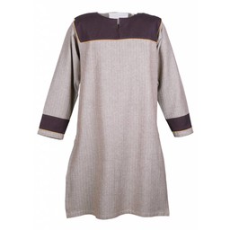 Thorsberg tunic herringbone motif, brown - Celtic Webmerchant