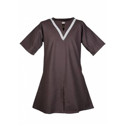 Birka tunic Knut, short sleeves, brown - Celtic Webmerchant