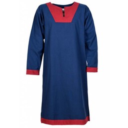 Túnica medieval (temprana) Clovis, azul-rojo. - Celtic Webmerchant