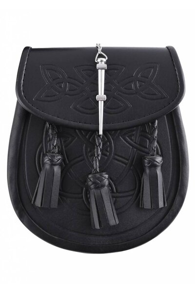 Sporran met Keltisch motief, zwart - Celtic Webmerchant
