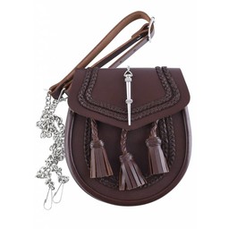 Sporran med fletning motiv, brun - Celtic Webmerchant