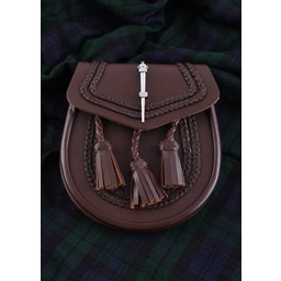 Sporran with braid motif, brown - Celtic Webmerchant