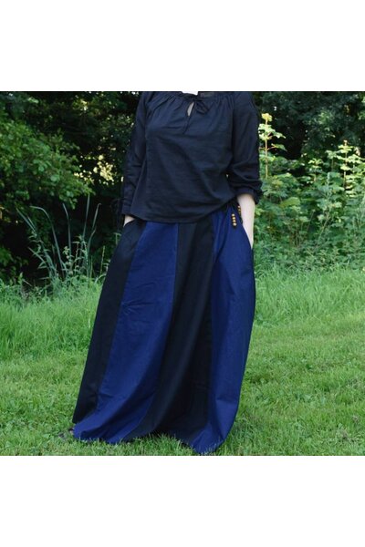 Medieval skirt Loreena, black-blue - Celtic Webmerchant