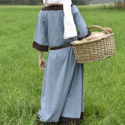 (Temprano) vestido medieval Clotild, azul gris-marrón - Celtic Webmerchant