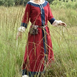 (Early) mittelalterliches Kleid Clotild, rot-blau - Celtic Webmerchant