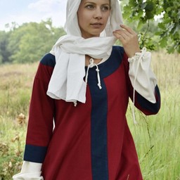 (Vroeg) middeleeuwse jurk Clotilde, rood-blauw - Celtic Webmerchant