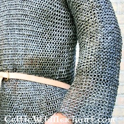 Hauberk with long sleeves, mixed flat rings-round rivets, 8 mm - Celtic Webmerchant