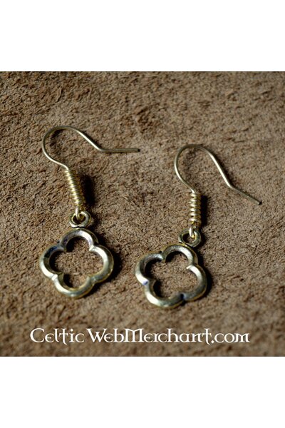 Gotiske firbladede øreringe forsølvede - Celtic Webmerchant