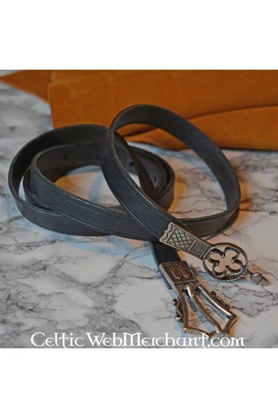 Gothic bælte med bælteende, sort - Celtic Webmerchant