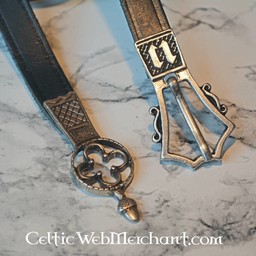 Ceinture gothique avec extrémité de ceinture, noir - Celtic Webmerchant