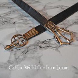 Gotische riem met riemeinde, zwart - Celtic Webmerchant