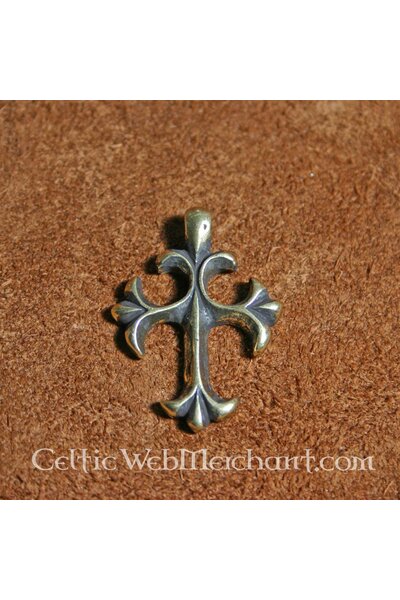 Pendentif croix du 15e siècle, bronze argenté - Celtic Webmerchant