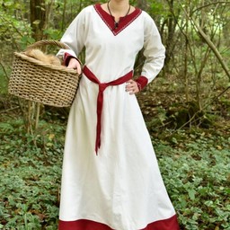Viking sukienka Helga, naturalne-czerwony - Celtic Webmerchant