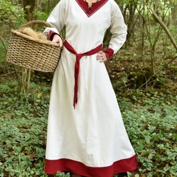 Viking sukienka Helga, naturalne-czerwony - Celtic Webmerchant