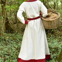 Viking dress Helga, natural-red - Celtic Webmerchant