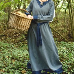 Viking dress Helga, blue grey-blue - Celtic Webmerchant