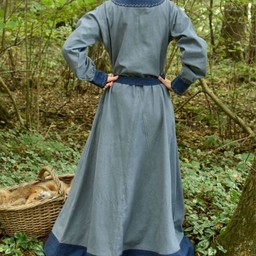 Vestido vikingo Helga, azul gris azulado - Celtic Webmerchant