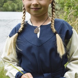 Girls dress Birka, blue-natural - Celtic Webmerchant