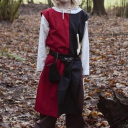 Childrens surcoat Rodrick, sort-rød