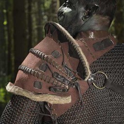 Leren Ork schouderpantser Uzgush, bruin - Celtic Webmerchant