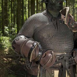 Läder Orc rustningsarmar Uzgush, brun, par - Celtic Webmerchant