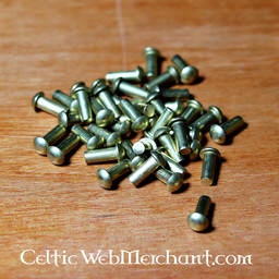 Brass rivets 4 mm, 10 mm long, set of 50 - Celtic Webmerchant