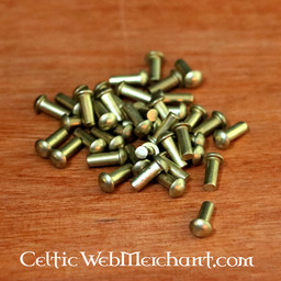 Messing Nieten 4 mm, 10 mm lang, eingestellt von 50 - Celtic Webmerchant