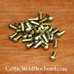 Messingen klinknagels 4 mm, 10 mm lang, set van 50 - Celtic Webmerchant