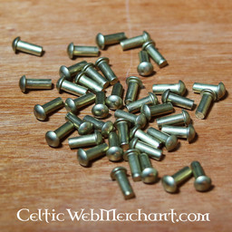 Messingen klinknagels 4 mm, 10 mm lang, set van 50 - Celtic Webmerchant