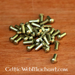 Messingen klinknagels 4 mm, 12 mm lang, set van 50 - Celtic Webmerchant