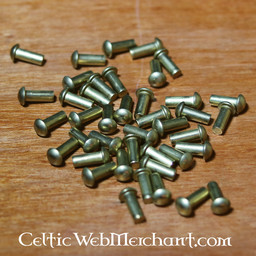 Messingen klinknagels 4 mm, 12 mm lang, set van 50 - Celtic Webmerchant