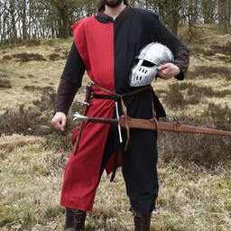 Abrigo medieval Rodrick, negro-rojo - Celtic Webmerchant