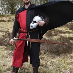Abrigo medieval Rodrick, negro-rojo - Celtic Webmerchant