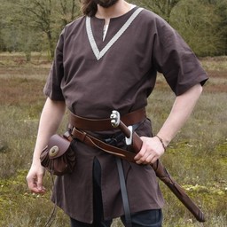 Birka tunic Knut, short sleeves, brown - Celtic Webmerchant