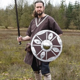 Birka tunic Knut, short sleeves, brown - Celtic Webmerchant