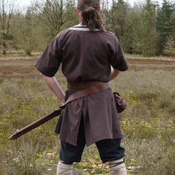 Birka tunic Knut, short sleeves, brown - Celtic Webmerchant