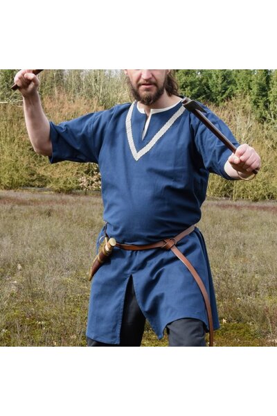 Birka tunika Knut, korte ærmer, blå - Celtic Webmerchant