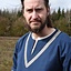 Birka tunic Knut, short sleeves, blue - Celtic Webmerchant