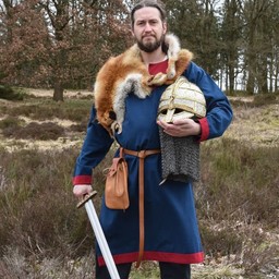 (Early) medieval tunic Clovis, blue-red - Celtic Webmerchant