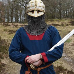 (Early) medieval tunic Clovis, blue-red - Celtic Webmerchant