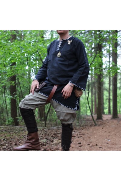 Tunika mit authentischem Innenfutter, schwarz - Celtic Webmerchant