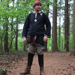 Historical tunic with authentic lining, black - Celtic Webmerchant