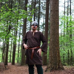 Historical tunic with authentic lining, dark brown - Celtic Webmerchant