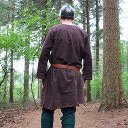 Historical tunic with authentic lining, dark brown - Celtic Webmerchant