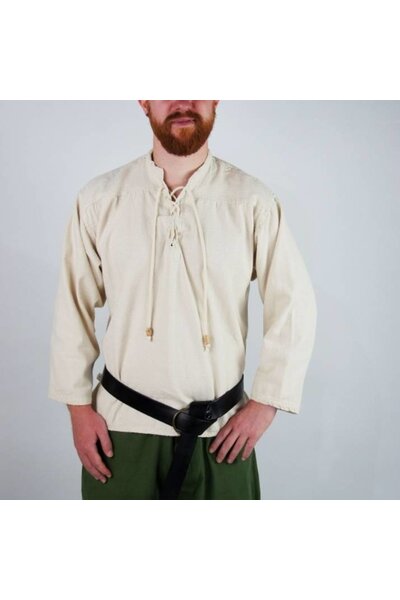 Hand-woven shirt, cream - Celtic Webmerchant