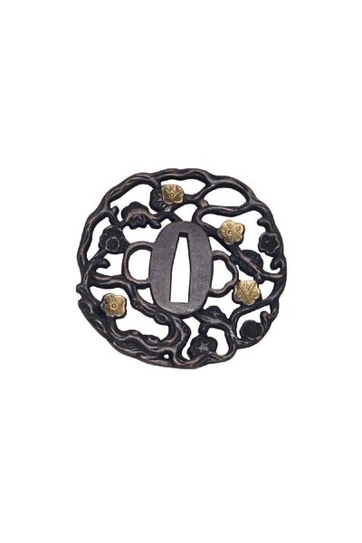 Gouden bloemen Tsuba - Celtic Webmerchant