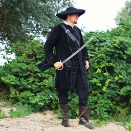 Manteau de pirate en velours, noir - Celtic Webmerchant