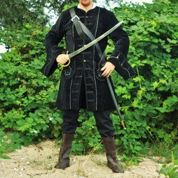 Manteau de pirate en velours, noir - Celtic Webmerchant